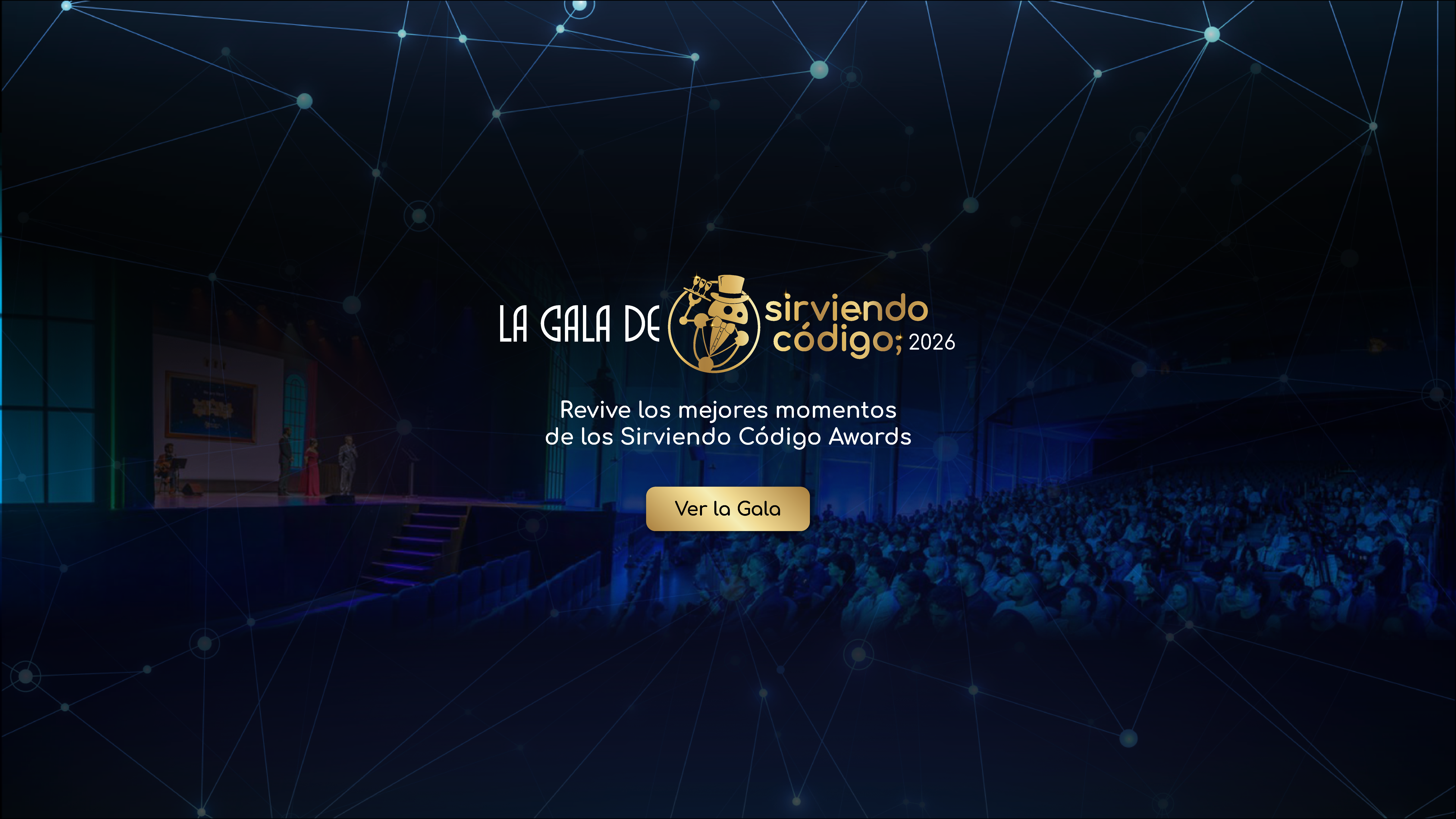 Slide revive la Gala de Sirviendo Código con enlace a la web para conocer a los ganadores y todos los detalles del evento.
